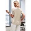 image:imageWIHOLL Work Blouses for Women Dressy Casual Summer Tops V Neck Short Sleeve ShirtsBeige