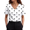 image:imageWIHOLL Work Blouses for Women Dressy Casual Summer Tops V Neck Short Sleeve ShirtsPolka Dot