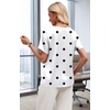 image:imageWIHOLL Work Blouses for Women Dressy Casual Summer Tops V Neck Short Sleeve ShirtsPolka Dot