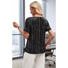 image:imageWIHOLL Work Blouses for Women Dressy Casual Summer Tops V Neck Short Sleeve ShirtsStriped