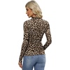 image:imageWomens Sexy Mesh Long Sleeve Shirts Fashion Clothing Turtle Necks Sheer Ruched Going Out Tops Fall Outfits Slim Fit BlousesBrown Leopard