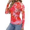 image:imageWomens Sexy Mesh Long Sleeve Shirts Fashion Clothing Turtle Necks Sheer Ruched Going Out Tops Fall Outfits Slim Fit BlousesDtiedye2