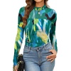 image:imageWomens Sexy Mesh Long Sleeve Shirts Fashion Clothing Turtle Necks Sheer Ruched Going Out Tops Fall Outfits Slim Fit BlousesDtiedye4