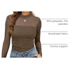 image:imageWomens Sexy Mesh Long Sleeve Shirts Fashion Clothing Turtle Necks Sheer Ruched Going Out Tops Fall Outfits Slim Fit BlousesFbrown