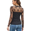 image:imageWomens Sexy Mesh Long Sleeve Shirts Fashion Clothing Turtle Necks Sheer Ruched Going Out Tops Fall Outfits Slim Fit BlousesLace Black 3