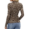 image:imageWomens Sexy Mesh Long Sleeve Shirts Fashion Clothing Turtle Necks Sheer Ruched Going Out Tops Fall Outfits Slim Fit BlousesLeopard Print
