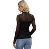 image:imageWomens Sexy Mesh Long Sleeve Shirts Fashion Clothing Turtle Necks Sheer Ruched Going Out Tops Fall Outfits Slim Fit BlousesPblack