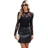 image:imageWomens Sexy Mesh Long Sleeve Shirts Fashion Clothing Turtle Necks Sheer Ruched Going Out Tops Fall Outfits Slim Fit BlousesPblack2