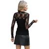 image:imageWomens Sexy Mesh Long Sleeve Shirts Fashion Clothing Turtle Necks Sheer Ruched Going Out Tops Fall Outfits Slim Fit BlousesPblack2