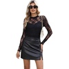 image:imageWomens Sexy Mesh Long Sleeve Shirts Fashion Clothing Turtle Necks Sheer Ruched Going Out Tops Fall Outfits Slim Fit BlousesPblack2