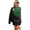 image:imageWomens Sexy Mesh Long Sleeve Shirts Fashion Clothing Turtle Necks Sheer Ruched Going Out Tops Fall Outfits Slim Fit BlousesPgreen