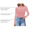image:imageWomens Sexy Mesh Long Sleeve Shirts Fashion Clothing Turtle Necks Sheer Ruched Going Out Tops Fall Outfits Slim Fit BlousesPink
