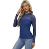 image:imageWomens Sexy Mesh Long Sleeve Shirts Fashion Clothing Turtle Necks Sheer Ruched Going Out Tops Fall Outfits Slim Fit BlousesPnavy Blue