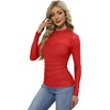image:imageWomens Sexy Mesh Long Sleeve Shirts Fashion Clothing Turtle Necks Sheer Ruched Going Out Tops Fall Outfits Slim Fit BlousesPred
