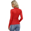 image:imageWomens Sexy Mesh Long Sleeve Shirts Fashion Clothing Turtle Necks Sheer Ruched Going Out Tops Fall Outfits Slim Fit BlousesPred