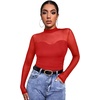 image:imageWomens Sexy Mesh Long Sleeve Shirts Fashion Clothing Turtle Necks Sheer Ruched Going Out Tops Fall Outfits Slim Fit BlousesPred