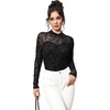 image:imageWomens Sexy Mesh Long Sleeve Shirts Fashion Clothing Turtle Necks Sheer Ruched Going Out Tops Fall Outfits Slim Fit BlousesPrint1