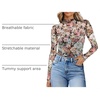 image:imageWomens Sexy Mesh Long Sleeve Shirts Fashion Clothing Turtle Necks Sheer Ruched Going Out Tops Fall Outfits Slim Fit BlousesPrinting3