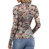 image:imageWomens Sexy Mesh Long Sleeve Shirts Fashion Clothing Turtle Necks Sheer Ruched Going Out Tops Fall Outfits Slim Fit BlousesPrinting3
