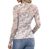 image:imageWomens Sexy Mesh Long Sleeve Shirts Fashion Clothing Turtle Necks Sheer Ruched Going Out Tops Fall Outfits Slim Fit BlousesPrinting7