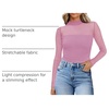image:imageWomens Sexy Mesh Long Sleeve Shirts Fashion Clothing Turtle Necks Sheer Ruched Going Out Tops Fall Outfits Slim Fit BlousesPurple
