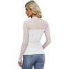 image:imageWomens Sexy Mesh Long Sleeve Shirts Fashion Clothing Turtle Necks Sheer Ruched Going Out Tops Fall Outfits Slim Fit BlousesPwhite