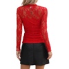 image:imageWomens Sexy Mesh Long Sleeve Shirts Fashion Clothing Turtle Necks Sheer Ruched Going Out Tops Fall Outfits Slim Fit BlousesRed2