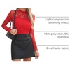 image:imageWomens Sexy Mesh Long Sleeve Shirts Fashion Clothing Turtle Necks Sheer Ruched Going Out Tops Fall Outfits Slim Fit BlousesRed2