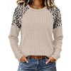 image:imageWIHOLL Long Sleeve Shirts for Women Raglan Leopard Print Tops Fall OutfitsBeige
