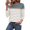 image:imageWIHOLL Long Sleeve Shirts for Women Stripe Tops Fall Fashion Outfits 2026Light Blue