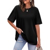 image:imageWIHOLL Oversized Tshirts for Women Summer Tops Short Sleeve T Shirts Beach Vacation Clothes Travel Outfits Fashion 2026All Black