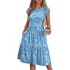 image:imageWIHOLL Summer Dresses for Women 2026 Cap Sleeve Casual Sundresses Floral Tiered Swing Fashion Beach Vacation Dress02  Blue White