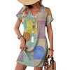 image:imageWIHOLL Summer Dresses for Women with Sleeves Midi Dress Button Down Beach Vacation Casual Dresses Fashion Clothing0geometric