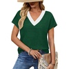 image:imageWIHOLL Summer Tops for Women 2026 Dressy Casual Short Sleeve Shirts Business Casual T Shirts Beach Vacation ClothesGreen