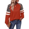 image:imageWIHOLL Sweatshirts for Women Crewneck Long Sleeve Loose Fit Tops Color Block Fashion 2026Red Leopard