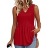 image:imageWIHOLL Tank Tops for Women Summer Babydoll Peplum Tops V Neck Sleeveless Shirts Dressy Casual Blouses Beach Vacation ClothesBright Red