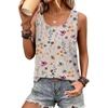 image:imageWIHOLL Tank Tops for Women Summer Tops Trendy Dressy Casual Spring Vacation Outfits Crewneck Button Down Sleeveless ShirtsPattern Floral Apricot