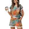 08-floral Blue Orange