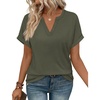 image:imageWIHOLL Womens Blouses Spring Tops Short Sleeve Shirts Dressy Casual Summer Vacation Fashion Clothing 2026Army Green