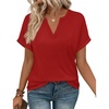 image:imageWIHOLL Womens Blouses Spring Tops Short Sleeve Shirts Dressy Casual Summer Vacation Fashion Clothing 2026Red
