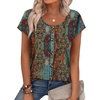 image:imageWIHOLL Womens Summer Tops Cap Short Sleeve Shirts Button Down Blouses U Neck T Shirts Fashion ClothingMuticolored