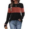 image:imageWIHOLL Womens Sweaters Trendy Color Block Tops Long Sleeve Shirts Fall Outfits Early Fall Fashion 2026 Winter ClothingCaramel