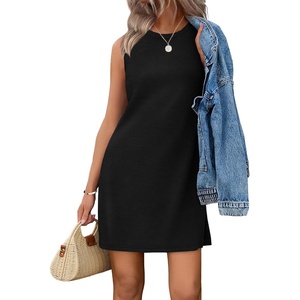image:imageWIHOLL Casual Dresses for Women Crewneck Sleeveless Tank Dress Summer Spring Boho Vacation ClothesBlack
