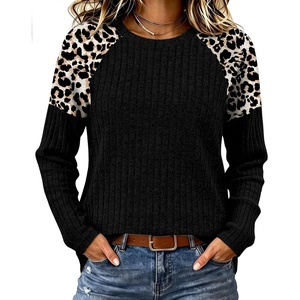 image:imageWIHOLL Long Sleeve Shirts for Women Raglan Leopard Print Tops Fall OutfitsBlack