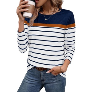 image:imageWIHOLL Long Sleeve Shirts for Women Stripe Tops Fall Fashion Outfits 2026Blue