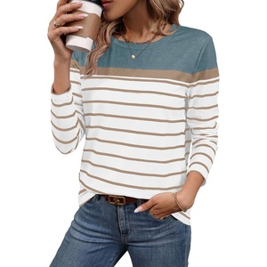 image:imageWIHOLL Long Sleeve Shirts for Women Stripe Tops Fall Fashion Outfits 2026Light Blue