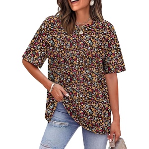 image:imageWIHOLL Oversized Tshirts for Women Summer Tops Short Sleeve T Shirts Beach Vacation Clothes Travel Outfits Fashion 2026Ditsy Floral