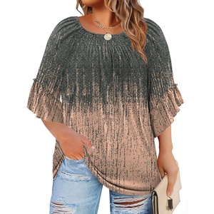 image:imageWIHOLL Plus Size Tops for Women 34 Length Sleeve Blouses Dressy Casual Tshirts Shirts Fahion Summer OutfitsFloral 07