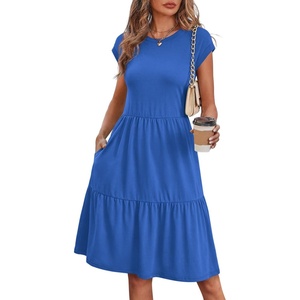 image:imageWIHOLL Summer Dresses for Women 2026 Cap Sleeve Casual Sundresses Floral Tiered Swing Fashion Beach Vacation Dress03  Blue