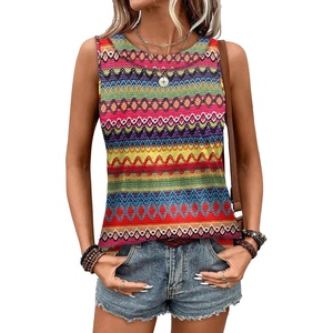 image:imageWIHOLL Tank Tops for Women Summer Outfits 2026 Crewneck Spring Casual Sleeveless Shirts Blouses ClothingStripes Multicolor